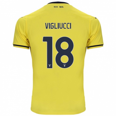 Kandiny Niño Camiseta Chiara Vigliucci #18 Amarillo 2ª Equipación 2024/25 La Camisa Chile