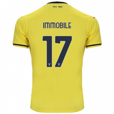 Kandiny Niño Camiseta Ciro Immobile #17 Amarillo 2ª Equipación 2024/25 La Camisa Chile