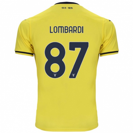 Kandiny Niño Camiseta Cristiano Lombardi #87 Amarillo 2ª Equipación 2024/25 La Camisa Chile