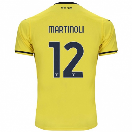 Kandiny Niño Camiseta Elettra Martinoli #12 Amarillo 2ª Equipación 2024/25 La Camisa Chile