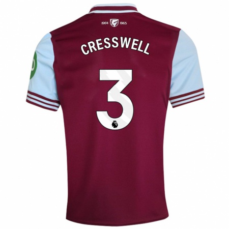 Kandiny Hombre Camiseta Aaron Cresswell #3 Rojo Oscuro 1ª Equipación 2024/25 La Camisa Chile