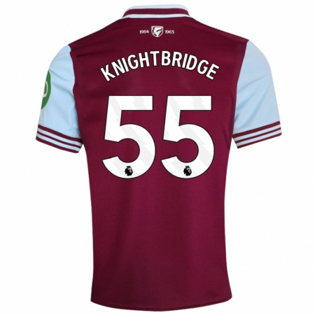 Kandiny Hombre Camiseta Jacob Knightbridge #55 Rojo Oscuro 1ª Equipación 2024/25 La Camisa Chile