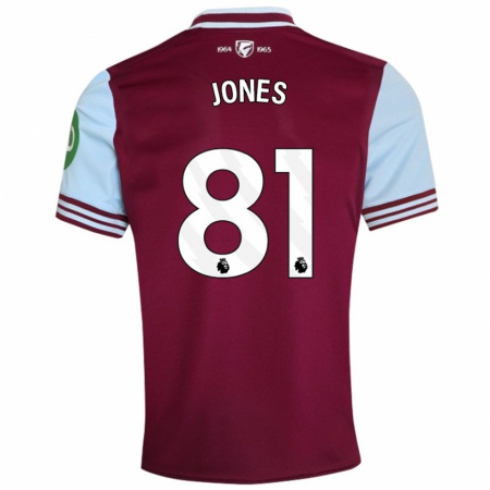 Kandiny Hombre Camiseta Liam Jones #81 Rojo Oscuro 1ª Equipación 2024/25 La Camisa Chile