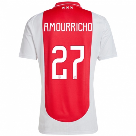 Kandiny Hombre Camiseta Amourricho Van Axel-Dongen #27 Rojo Blanco 1ª Equipación 2024/25 La Camisa Chile