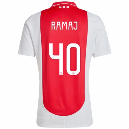 Kandiny Hombre Camiseta Diant Ramaj #40 Rojo Blanco 1ª Equipación 2024/25 La Camisa Chile