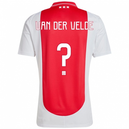 Kandiny Hombre Camiseta Valentijn Van Der Velde #0 Rojo Blanco 1ª Equipación 2024/25 La Camisa Chile