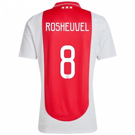 Kandiny Hombre Camiseta Darren Rosheuvel #8 Rojo Blanco 1ª Equipación 2024/25 La Camisa Chile