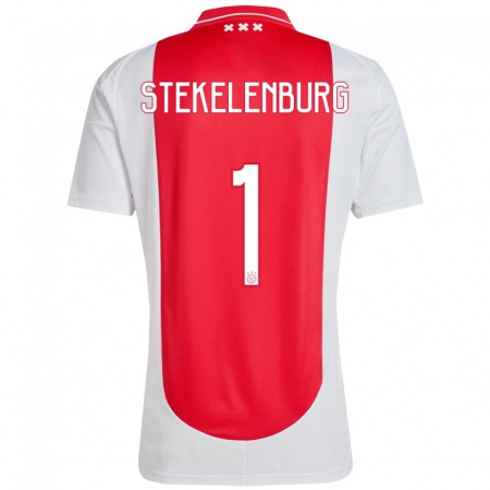 Kandiny Hombre Camiseta Maarten Stekelenburg #1 Rojo Blanco 1ª Equipación 2024/25 La Camisa Chile