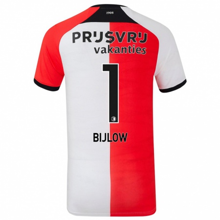 Kandiny Hombre Camiseta Justin Bijlow #1 Rojo Blanco 1ª Equipación 2024/25 La Camisa Chile