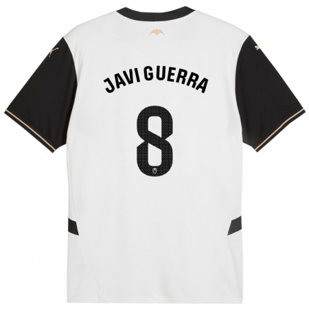 Kandiny Hombre Camiseta Javi Guerra #8 Blanco Negro 1ª Equipación 2024/25 La Camisa Chile