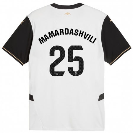 Kandiny Hombre Camiseta Giorgi Mamardashvili #25 Blanco Negro 1ª Equipación 2024/25 La Camisa Chile