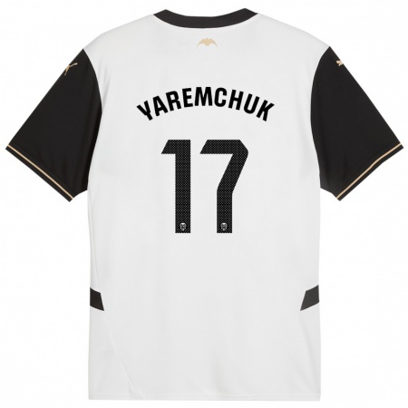 Kandiny Hombre Camiseta Roman Yaremchuk #17 Blanco Negro 1ª Equipación 2024/25 La Camisa Chile