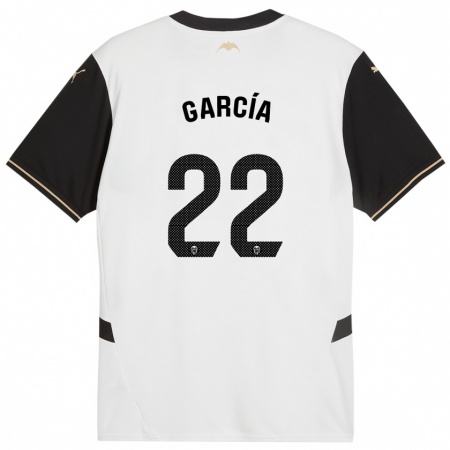 Kandiny Hombre Camiseta Azael García #22 Blanco Negro 1ª Equipación 2024/25 La Camisa Chile