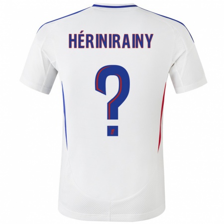 Kandiny Hombre Camiseta Mark Hérinirainy #0 Blanco Azul 1ª Equipación 2024/25 La Camisa Chile