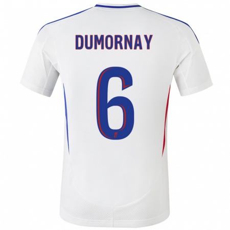 Kandiny Hombre Camiseta Melchie Dumornay #6 Blanco Azul 1ª Equipación 2024/25 La Camisa Chile