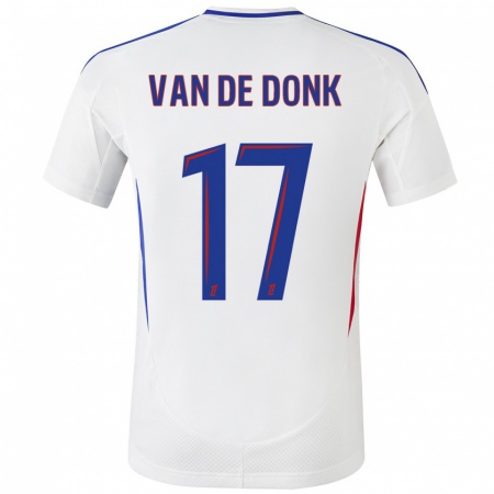 Kandiny Hombre Camiseta Daniëlle Van De Donk #17 Blanco Azul 1ª Equipación 2024/25 La Camisa Chile