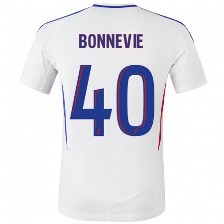 Kandiny Hombre Camiseta Kayne Bonnevie #40 Blanco Azul 1ª Equipación 2024/25 La Camisa Chile