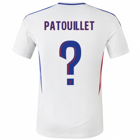 Kandiny Hombre Camiseta Mathieu Patouillet #0 Blanco Azul 1ª Equipación 2024/25 La Camisa Chile