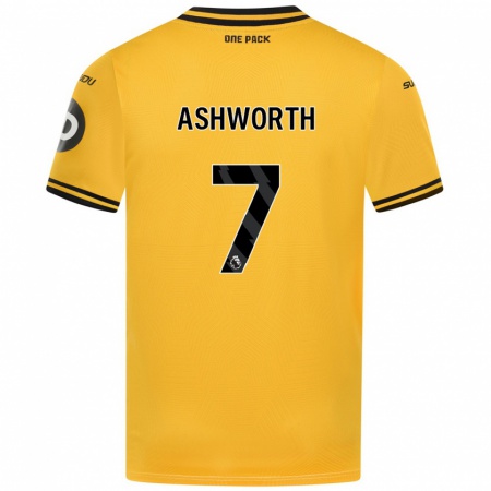 Kandiny Hombre Camiseta Finn Ashworth #7 Amarillo 1ª Equipación 2024/25 La Camisa Chile