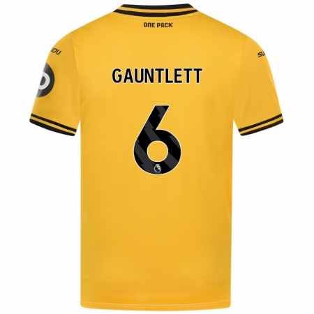 Kandiny Hombre Camiseta Maz Gauntlett #6 Amarillo 1ª Equipación 2024/25 La Camisa Chile