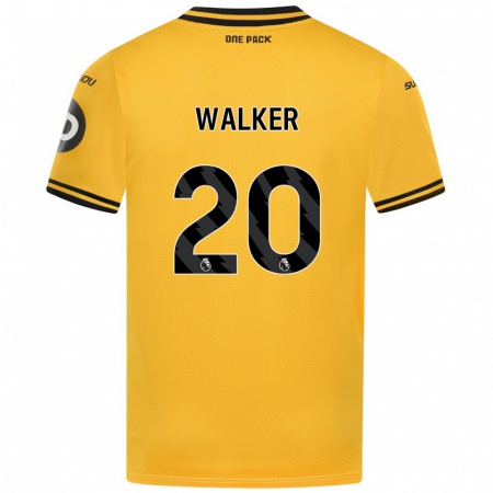 Kandiny Hombre Camiseta Lowri Walker #20 Amarillo 1ª Equipación 2024/25 La Camisa Chile