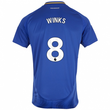 Kandiny Hombre Camiseta Harry Winks #8 Azul Blanco 1ª Equipación 2024/25 La Camisa Chile