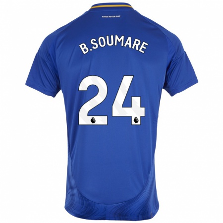 Kandiny Hombre Camiseta Boubakary Soumaré #24 Azul Blanco 1ª Equipación 2024/25 La Camisa Chile