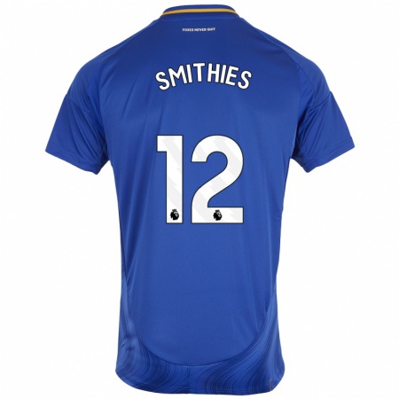 Kandiny Hombre Camiseta Alex Smithies #12 Azul Blanco 1ª Equipación 2024/25 La Camisa Chile