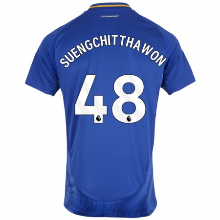 Kandiny Hombre Camiseta Thanawat Suengchitthawon #48 Azul Blanco 1ª Equipación 2024/25 La Camisa Chile