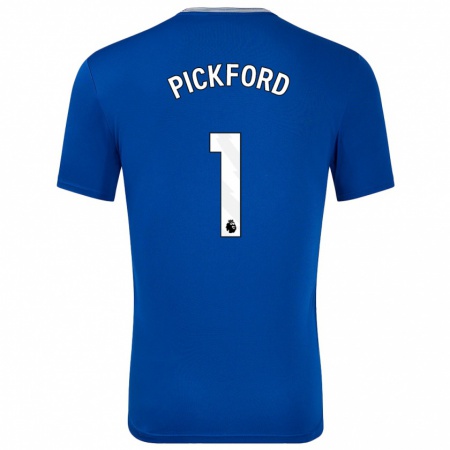 Kandiny Hombre Camiseta Jordan Pickford #1 Azul Con 1ª Equipación 2024/25 La Camisa Chile