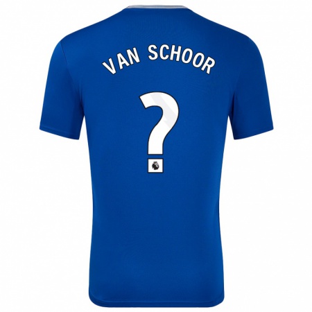 Kandiny Hombre Camiseta Joshua Van Schoor #0 Azul Con 1ª Equipación 2024/25 La Camisa Chile