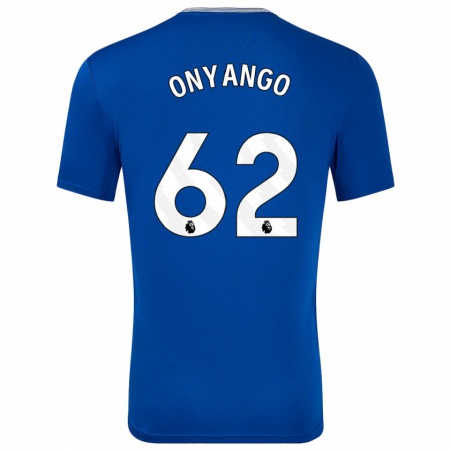 Kandiny Hombre Camiseta Tyler Onyango #62 Azul Con 1ª Equipación 2024/25 La Camisa Chile