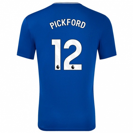 Kandiny Hombre Camiseta Jordan Pickford #12 Azul Con 1ª Equipación 2024/25 La Camisa Chile