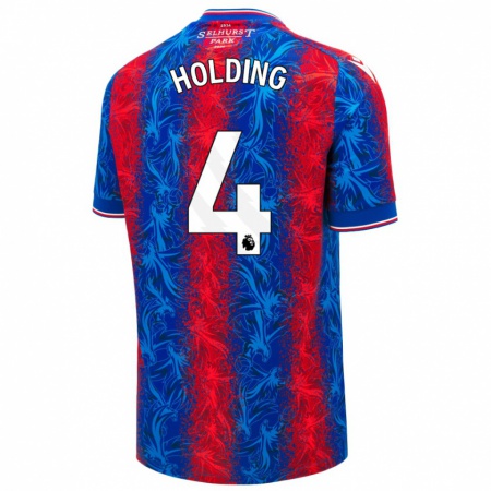 Kandiny Hombre Camiseta Rob Holding #4 Rayas Rojas Y Azules 1ª Equipación 2024/25 La Camisa Chile