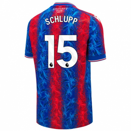 Kandiny Hombre Camiseta Jeffrey Schlupp #15 Rayas Rojas Y Azules 1ª Equipación 2024/25 La Camisa Chile