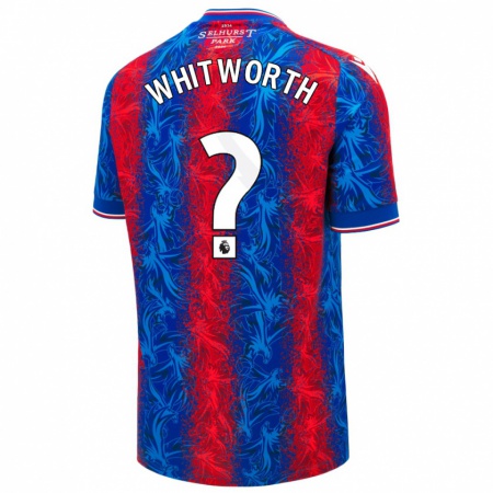 Kandiny Hombre Camiseta Harry Whitworth #0 Rayas Rojas Y Azules 1ª Equipación 2024/25 La Camisa Chile