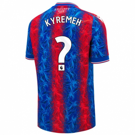 Kandiny Hombre Camiseta Jerome Kyremeh #0 Rayas Rojas Y Azules 1ª Equipación 2024/25 La Camisa Chile