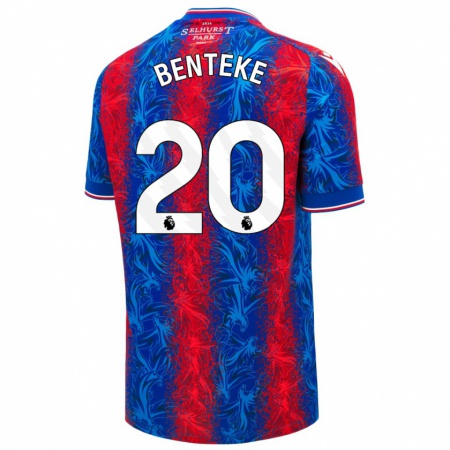 Kandiny Hombre Camiseta Christian Benteke #20 Rayas Rojas Y Azules 1ª Equipación 2024/25 La Camisa Chile