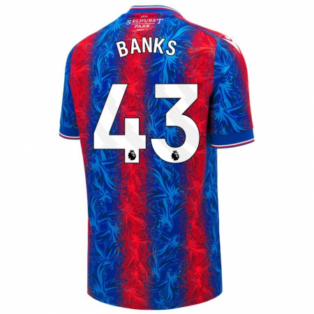 Kandiny Hombre Camiseta Scott Banks #43 Rayas Rojas Y Azules 1ª Equipación 2024/25 La Camisa Chile