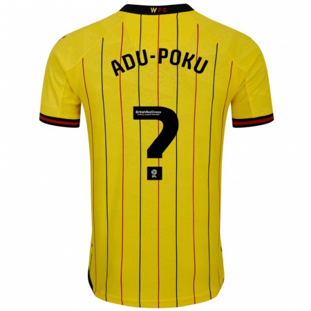 Kandiny Hombre Camiseta Michael Adu-Poku #0 Amarillo Negro 1ª Equipación 2024/25 La Camisa Chile