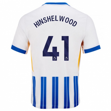 Kandiny Hombre Camiseta Jack Hinshelwood #41 Blanco Azul Rayas 1ª Equipación 2024/25 La Camisa Chile