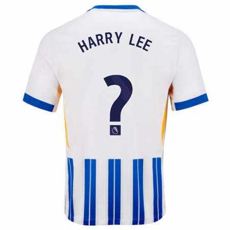 Kandiny Hombre Camiseta Harry Lee #0 Blanco Azul Rayas 1ª Equipación 2024/25 La Camisa Chile