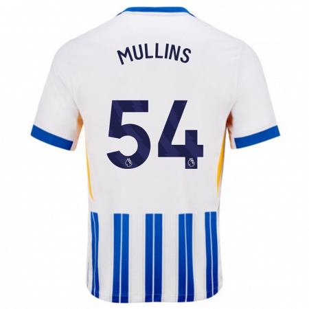 Kandiny Hombre Camiseta Jamie Mullins #54 Blanco Azul Rayas 1ª Equipación 2024/25 La Camisa Chile