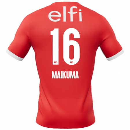 Kandiny Hombre Camiseta Seiya Maikuma #16 Rojo Blanco 1ª Equipación 2024/25 La Camisa Chile