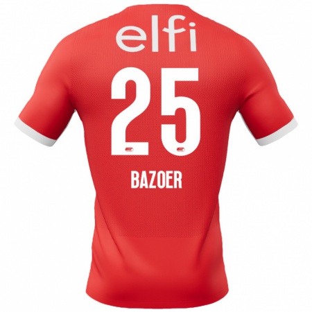 Kandiny Hombre Camiseta Riechedly Bazoer #25 Rojo Blanco 1ª Equipación 2024/25 La Camisa Chile