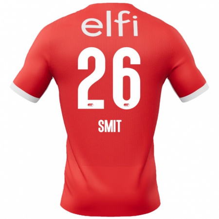 Kandiny Hombre Camiseta Kees Smit #26 Rojo Blanco 1ª Equipación 2024/25 La Camisa Chile