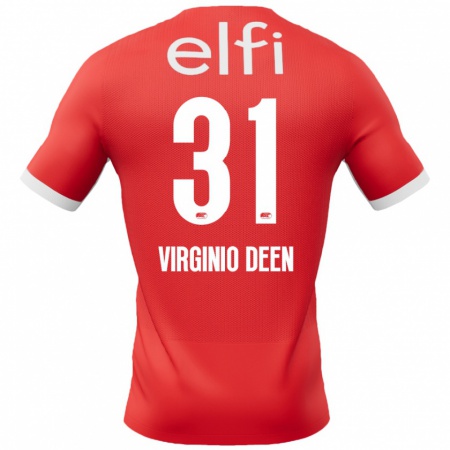 Kandiny Hombre Camiseta Daniël Virginio Deen #31 Rojo Blanco 1ª Equipación 2024/25 La Camisa Chile