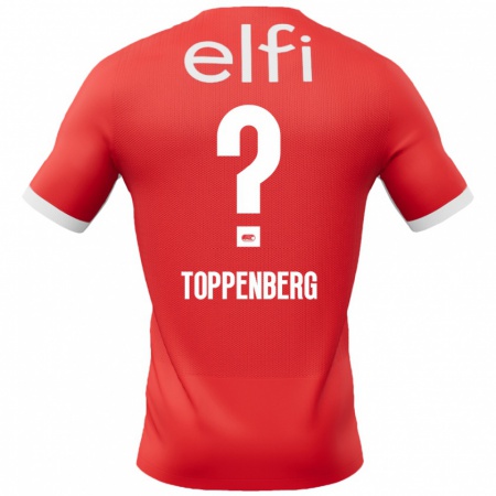 Kandiny Hombre Camiseta Kevin Toppenberg #0 Rojo Blanco 1ª Equipación 2024/25 La Camisa Chile