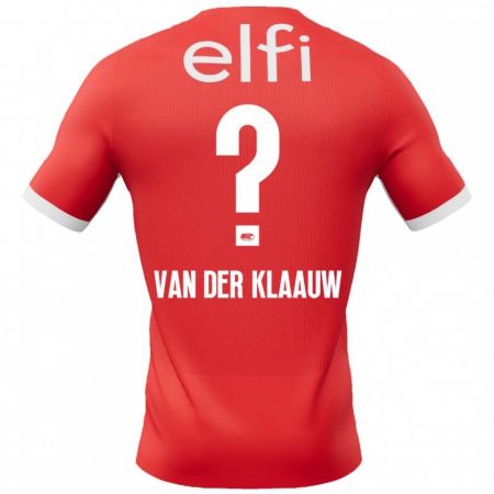 Kandiny Hombre Camiseta Deacon Van Der Klaauw #0 Rojo Blanco 1ª Equipación 2024/25 La Camisa Chile