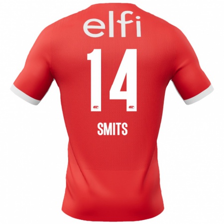 Kandiny Hombre Camiseta Anthony Smits #14 Rojo Blanco 1ª Equipación 2024/25 La Camisa Chile